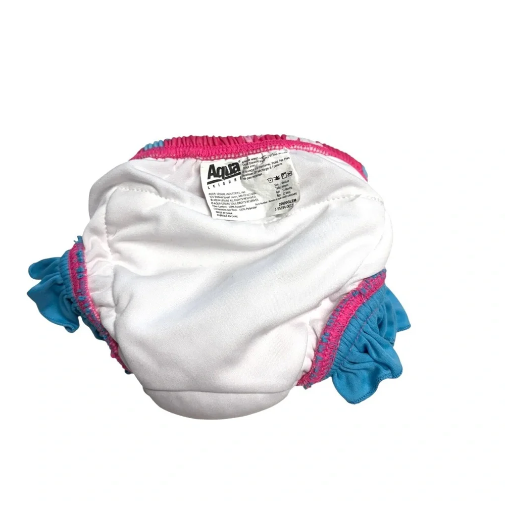 Aqua Leisure Colorful Kids Ruffled Swim Diaper 12months